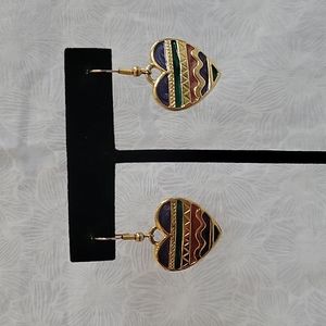 Vintage 80's Heart Earrings
